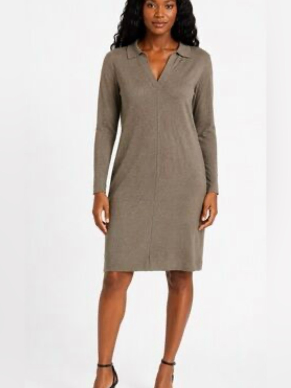 STITCHDROP Saguaro Lake Long Sleeve Dress in Forage